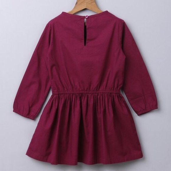 Maroon Floral Embroidered Dress - Picture 3 of 3